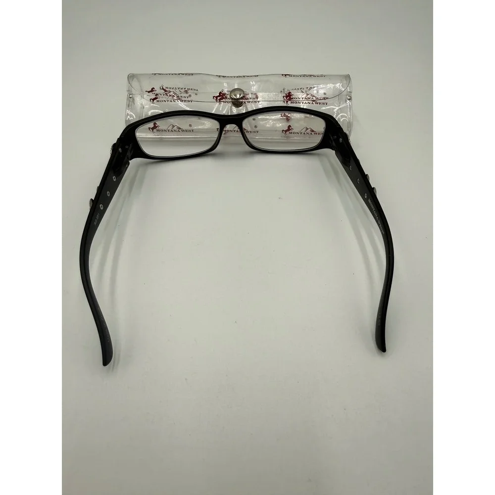 Montana West Reading Glasses Womens +3.00 Black Excellent Western Studded RG-001